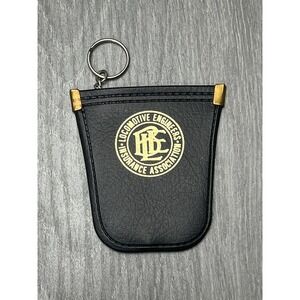 Vintage Locomotive Engineers Insurance Association Coin Purse Keychain Black